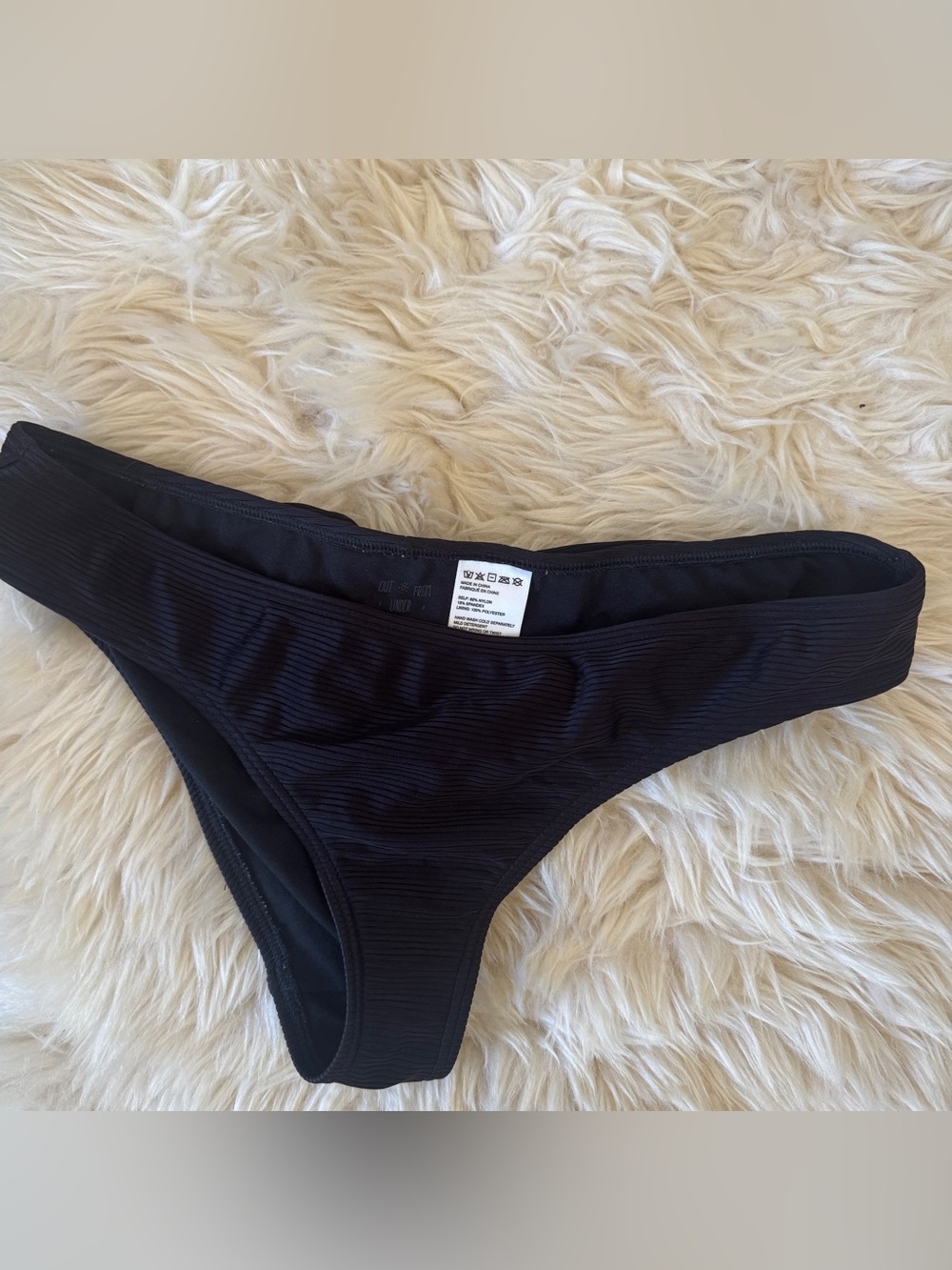 Aerie Out From Under ribbed bikini bottom black